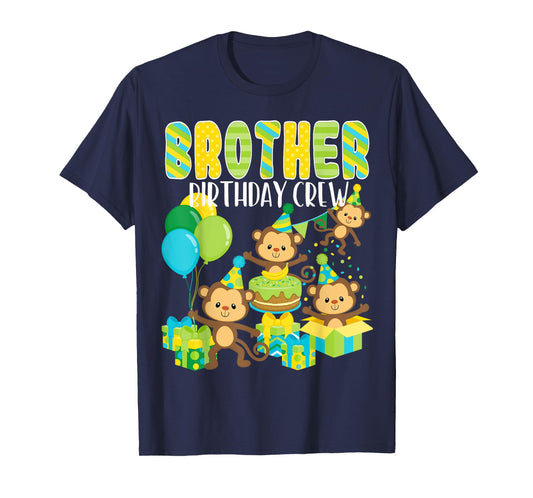 Birthday Party Monkey Brother Birthday Crew Family Matching T-Shirt