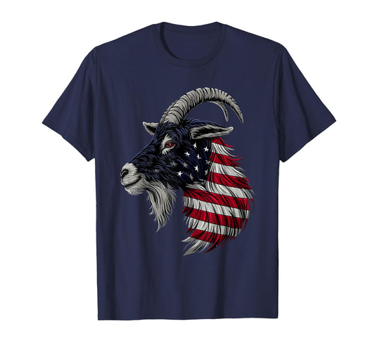 Goat Farm Patriotic Farmer 4th Of July USA American Flag T-Shirt for Women Men