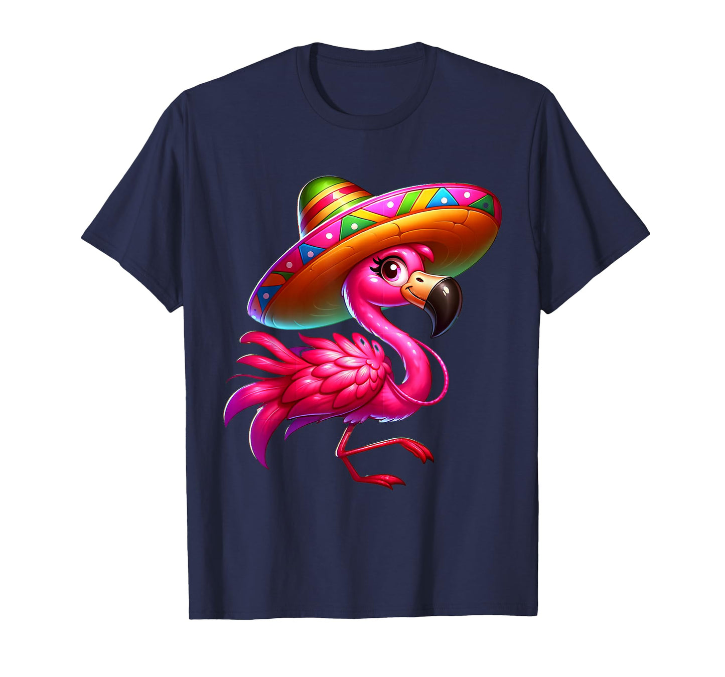 Cinco de Mayo Flamingo Wearing Mexican Sombrero Men Women T-Shirt