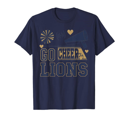 Go Cheer Lions Cheerleading Spirit Design T-Shirt