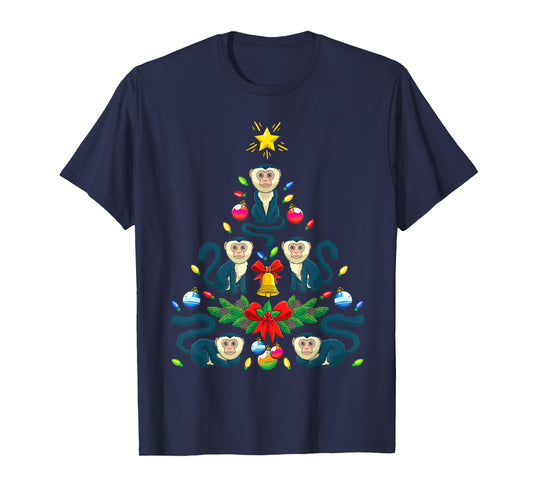 Capuchin Monkey Christmas Tree Monkey Animal T-Shirt