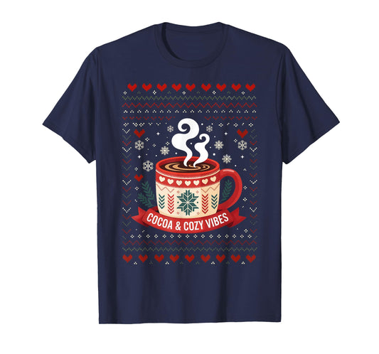 Cocoa Cozy Vibes Snowflake Fall Hot Chocolate Christmas Xmas T-Shirt