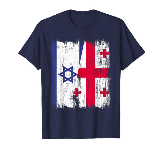 Israel Georgia Half Flag Israeli Georgian Roots T-Shirt