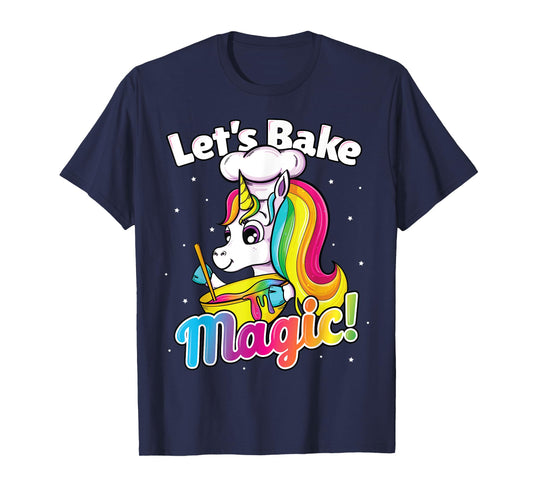 Unicorn Baking Shirt Rainbow Cupcake Cake Girl Gift Cook Kid T-Shirt