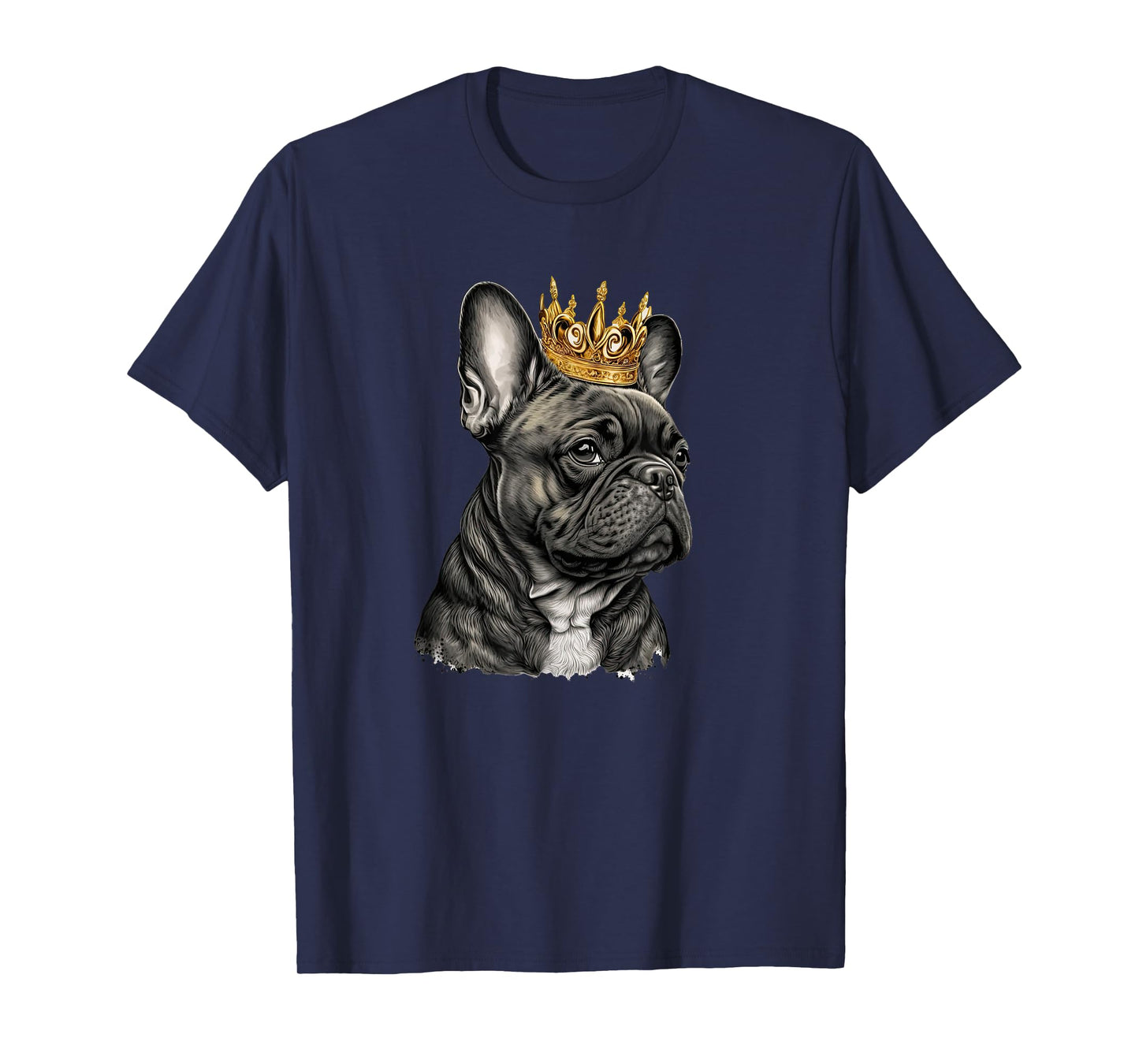 Funny French Bulldog Frenchie with a Golden Crown T-Shirt