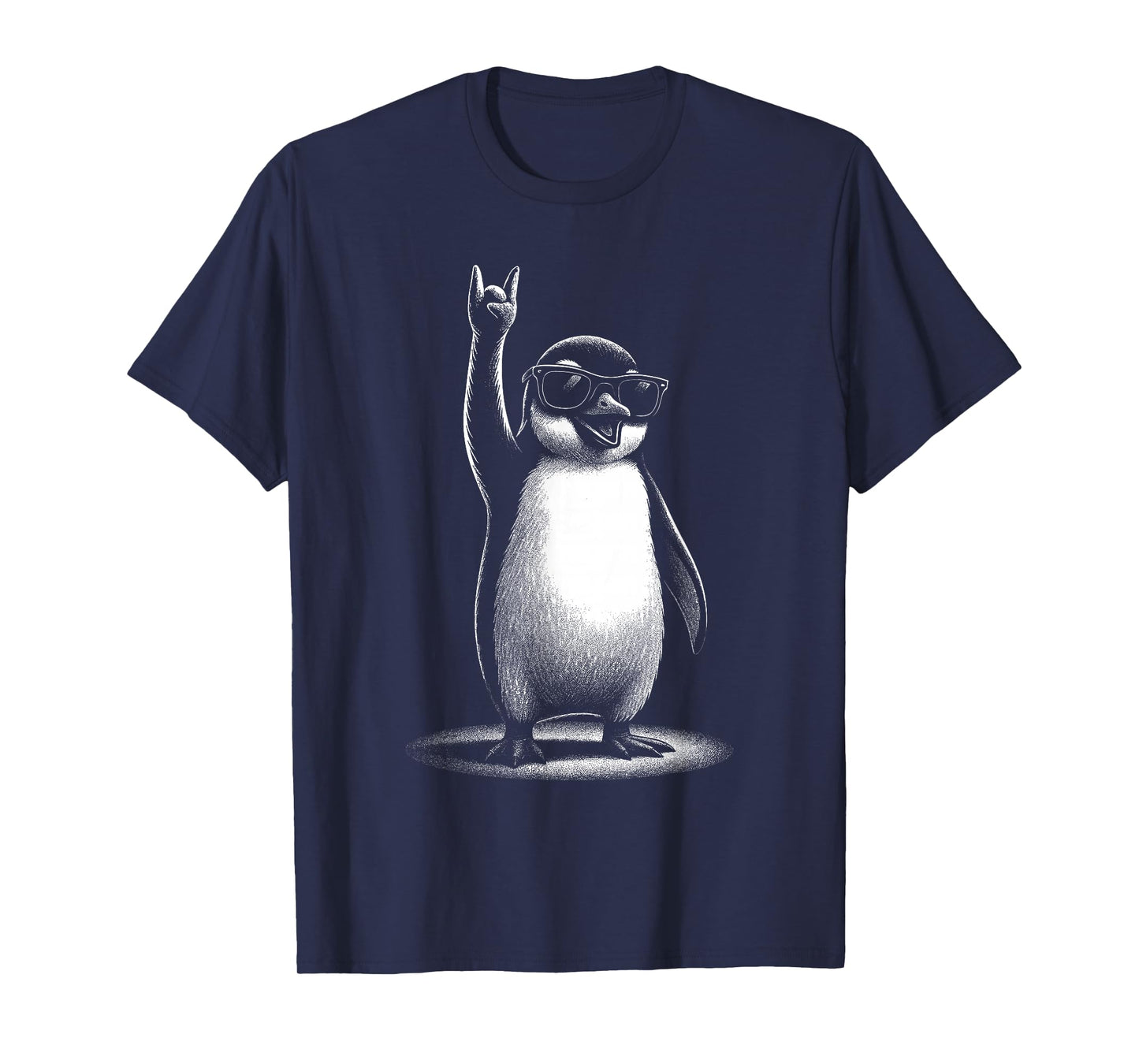Retro Penguin Rock and Roll Men Kids Women Funny Penguin T-Shirt