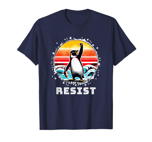 Funny Penguin Resist Penguins Protest Against Tariffs T-Shirt