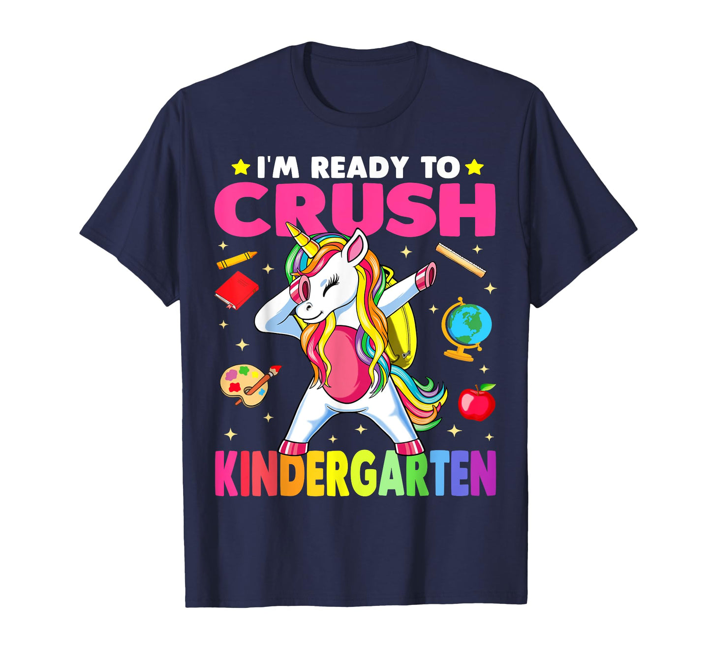 Crush Kindergarten Dabbing Unicorn Back to School Girls Gift T-Shirt