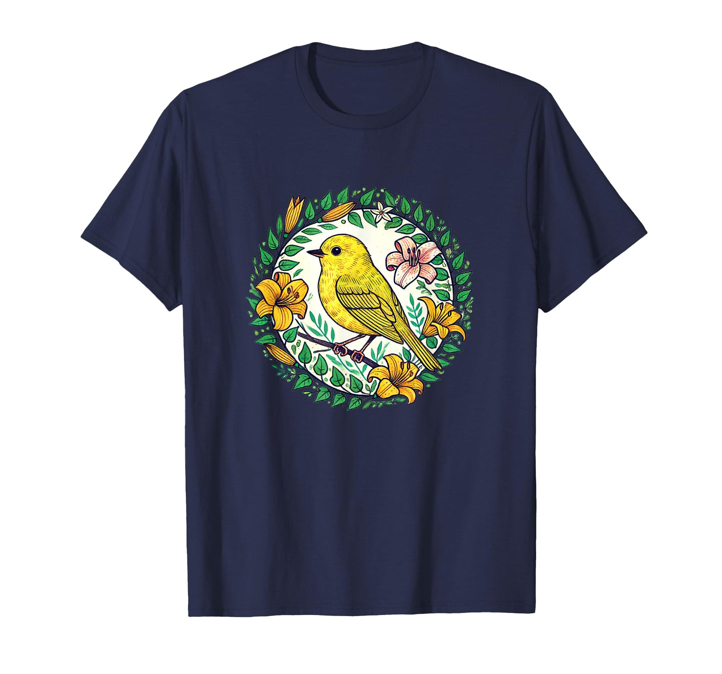 Yellow Finch Art beautiful birds finches illustration T-Shirt