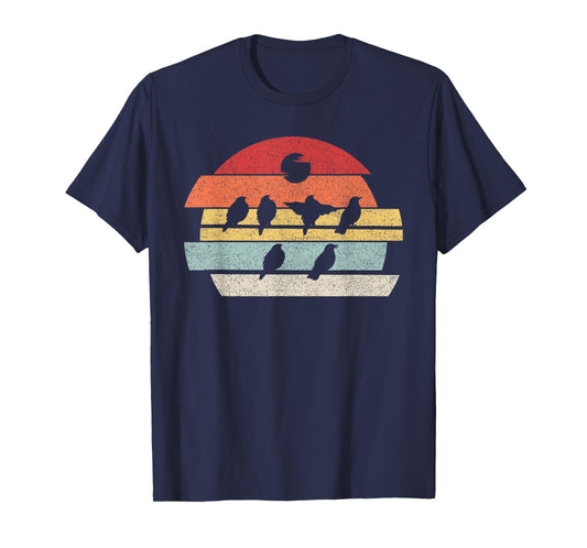 Vintage Retro Birds Shirt Birds On A Wire Nature Birds Lover T-Shirt