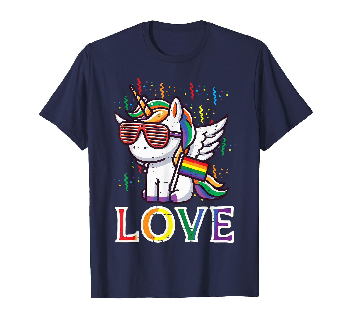 Gay Pride Month Love Unicorn LGBTQ Ally Rainbow Women Girls T-Shirt