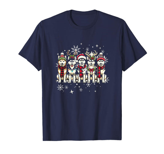 Husky Christmas Santa Hat Xmas Husky Lover T-Shirt