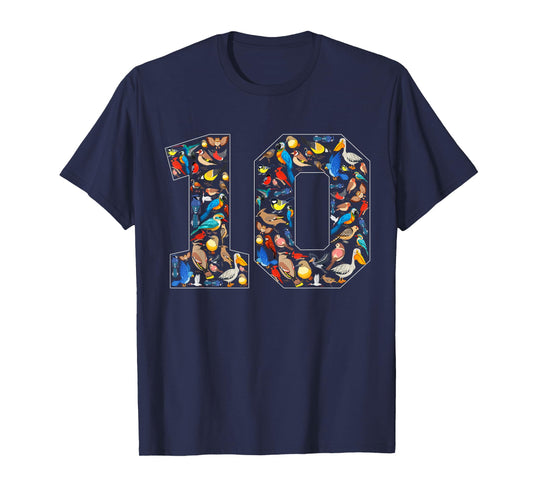10th Birthday Birds Theme 10 Year Old Bird Lover Birthday T-Shirt