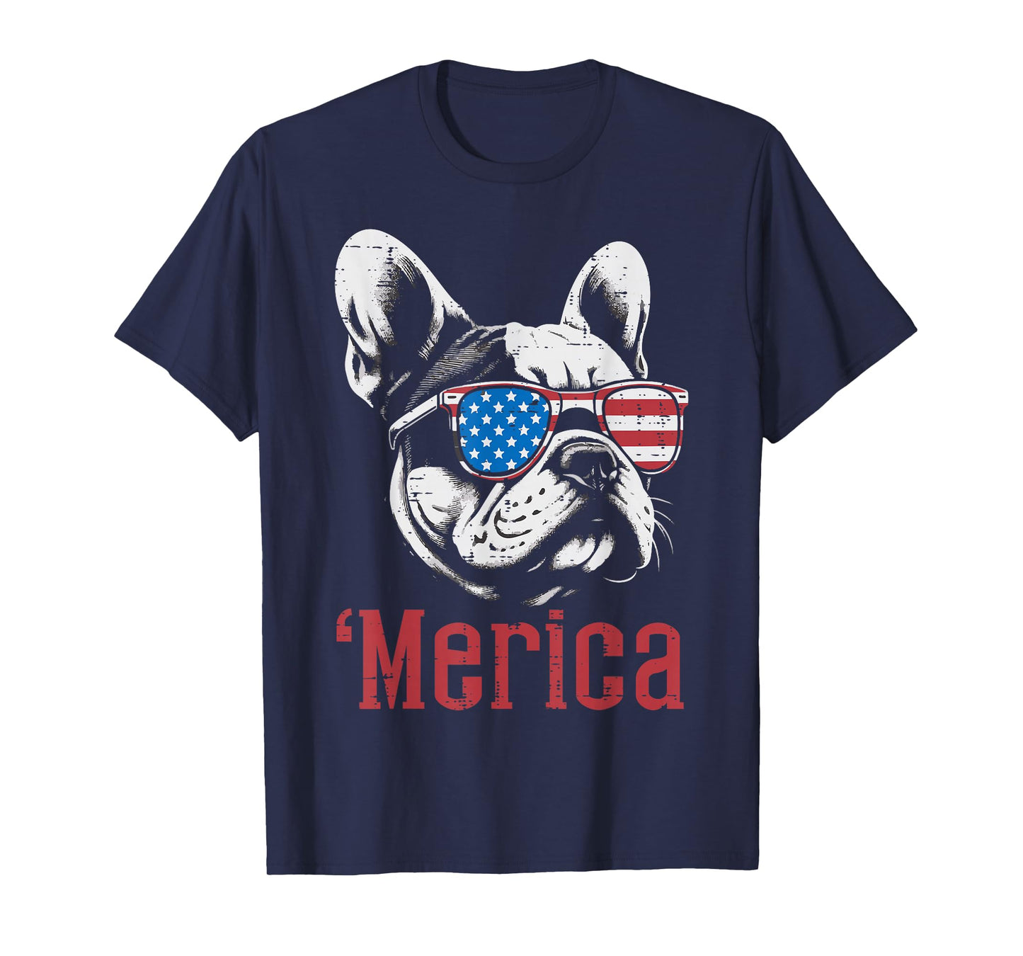 4th Of July Dog French Bulldog Merica Patriot Women Men Kids T-Shirt