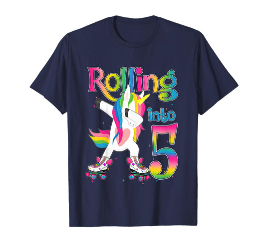 Rolling Into 5 years Let's Roll I'm Turning 5 Roller Skate T-Shirt