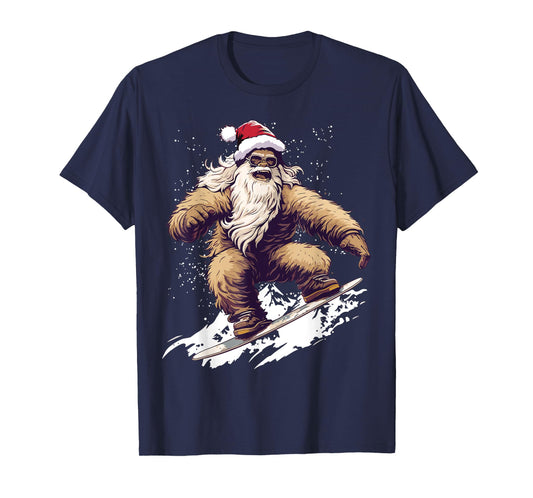 Santa Bigfoot Sasquatch Christmas Xmas Mens Womens Kids T-Shirt