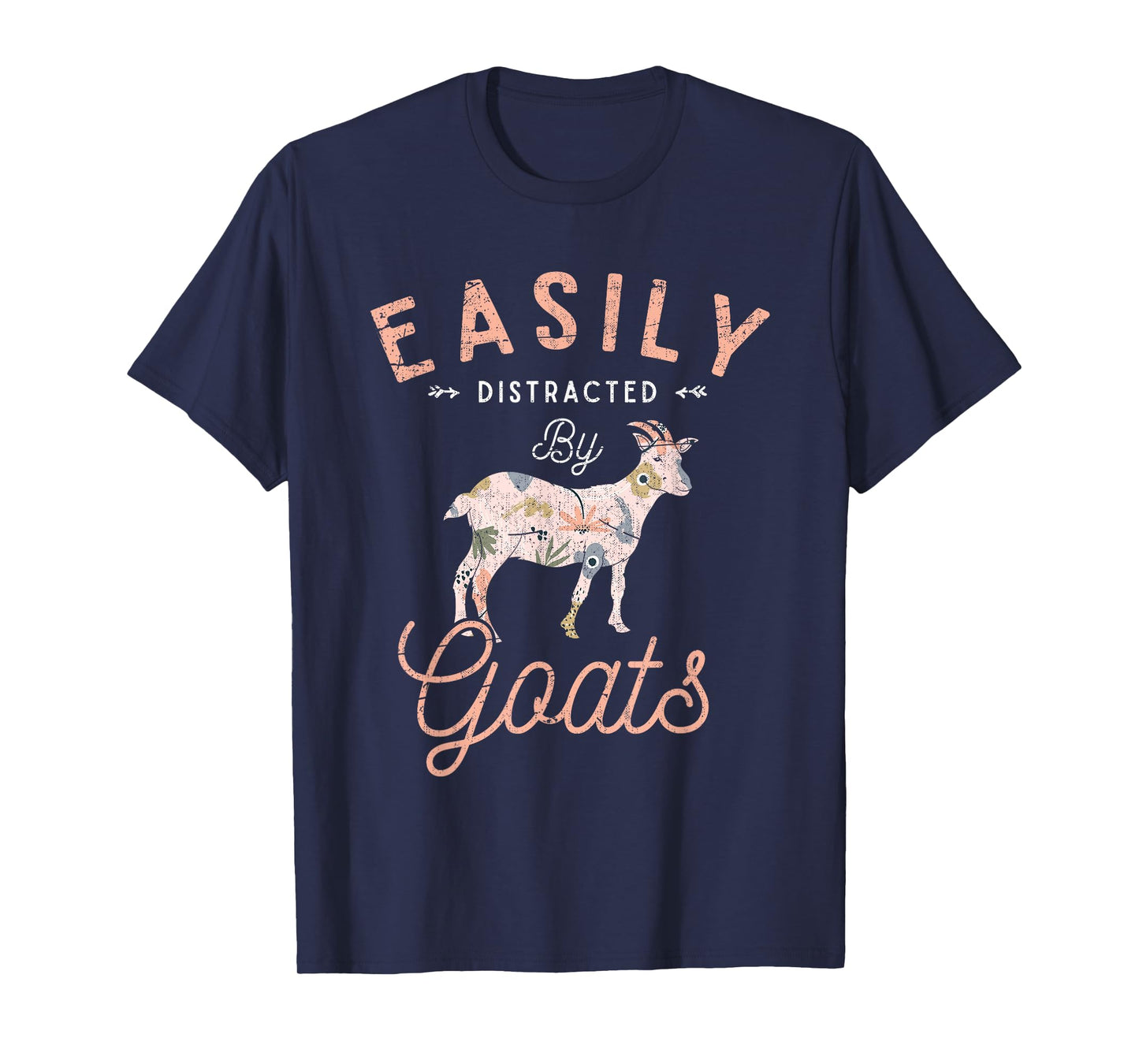 Funny Farm Animal Farmer Flowers Farming Floral Goat T-Shirt