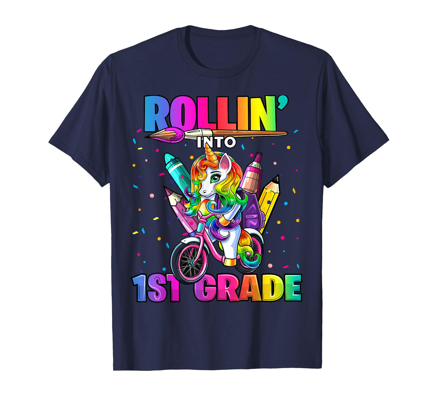 1st Grade Unicorn Back to School First Day of School Girls T-Shirt