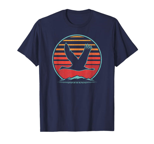 Sandhill Crane Bird Retro Vintage 80s Style Birding Gift T-Shirt