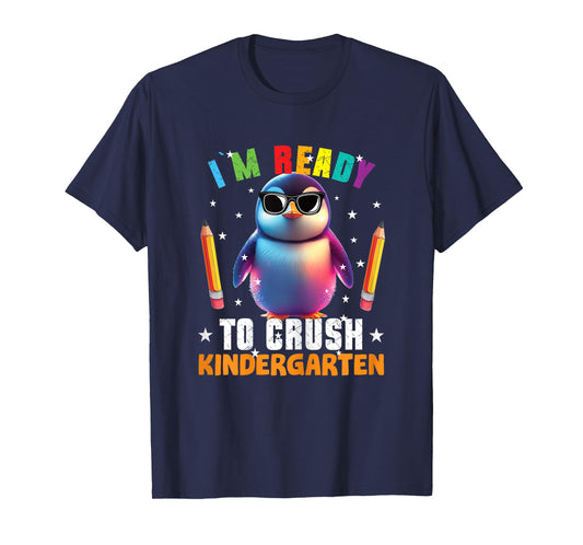 Crush Kindergarten funny Penguin Back to School Girls Gift T-Shirt