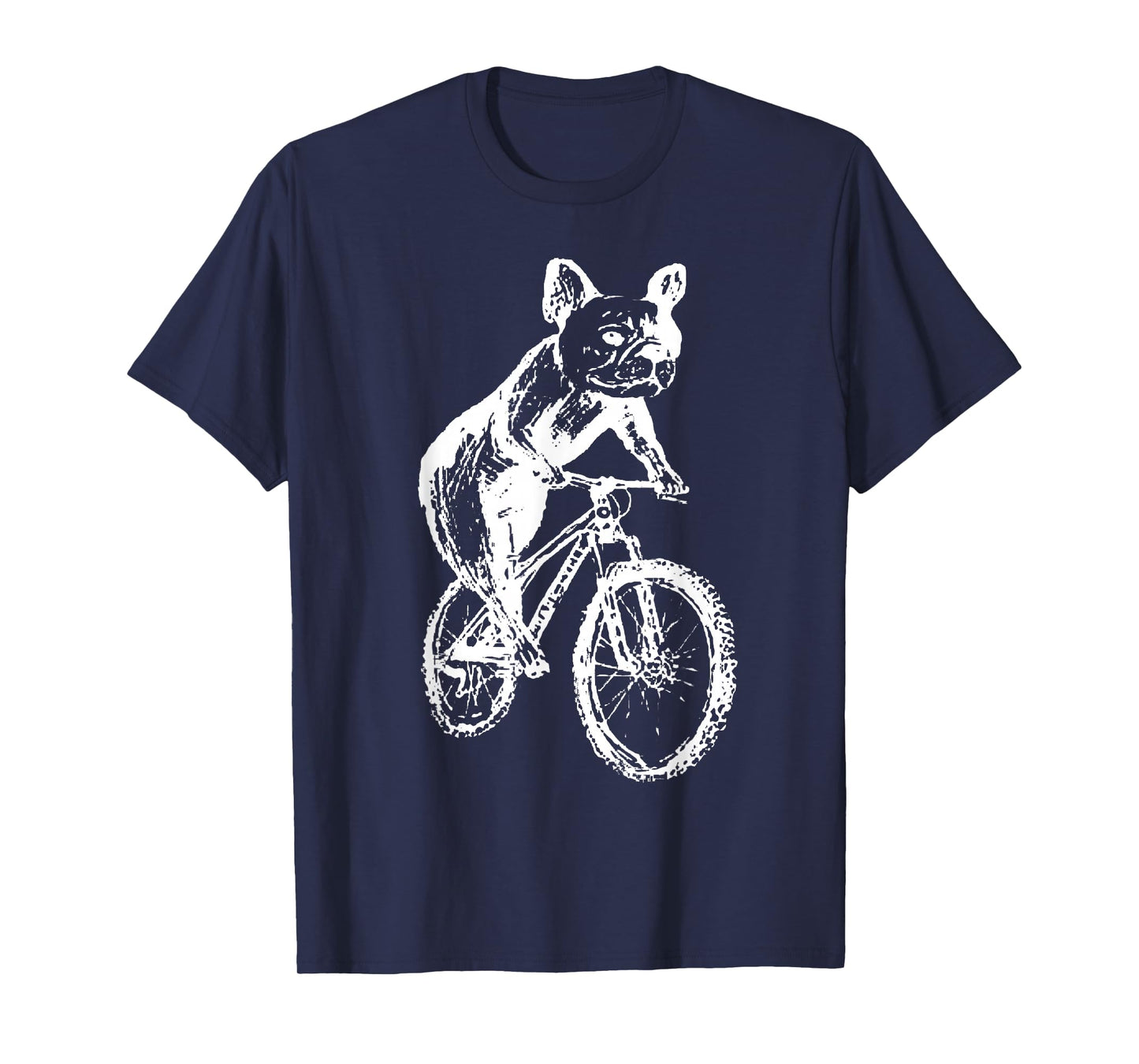 French Bulldog On A Bike Retro Dog Riding Bicycle Cycling T-Shirt