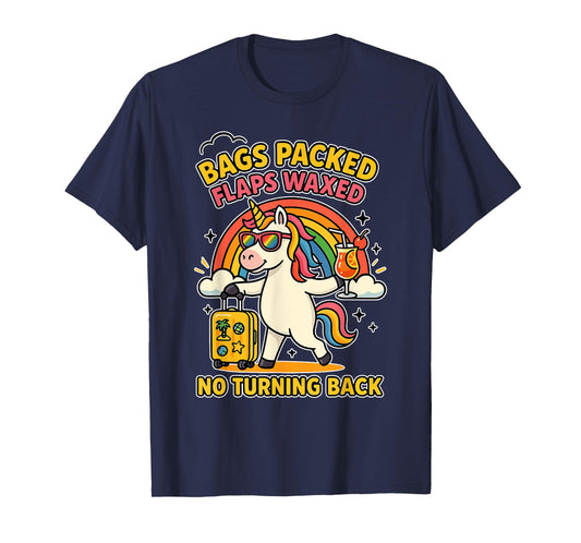 Bags Packed Flaps Waxed Unicorn for Girls Trips Vacation T-Shirt