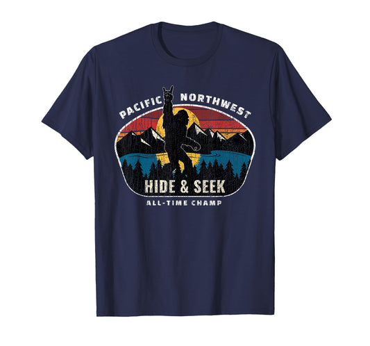 Pacific Northwest Bigfoot Hide and Seek Champ Sasquatch Gift T-Shirt