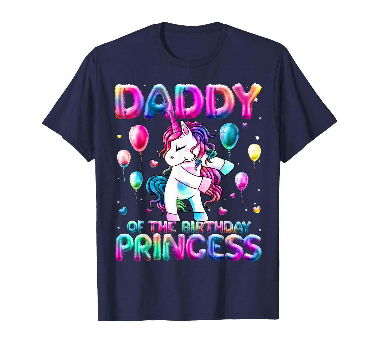 Daddy of the Birthday Princess Girl Flossing Unicorn Daddy T-Shirt