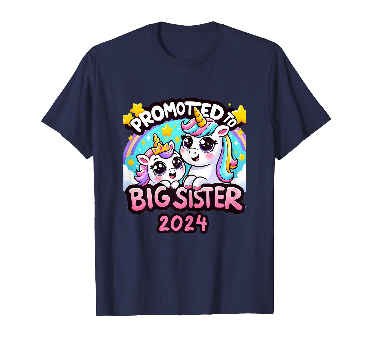 Promoted to Big Sister 2024 Unicorn Big Sis For Kids T-Shirt
