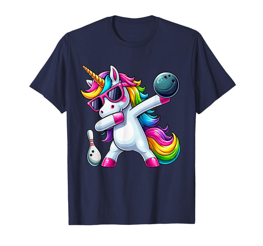 Birthday Girls Funny Dabbing Bowling Unicorn Dab Girls T-Shirt