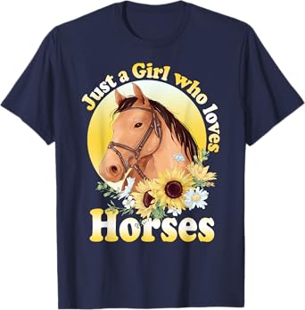 Just A Girl Who Loves Horses - Riding Girls T-Shirt