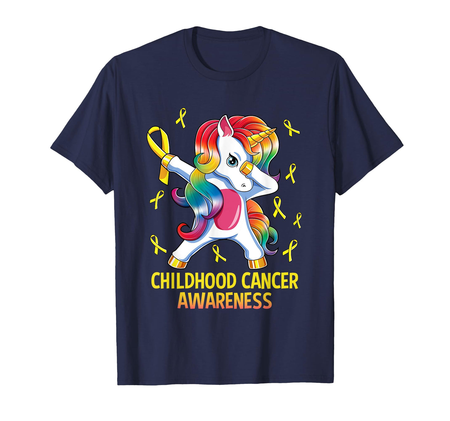 Dabbing Unicorn Childhood Cancer Awareness T-Shirt