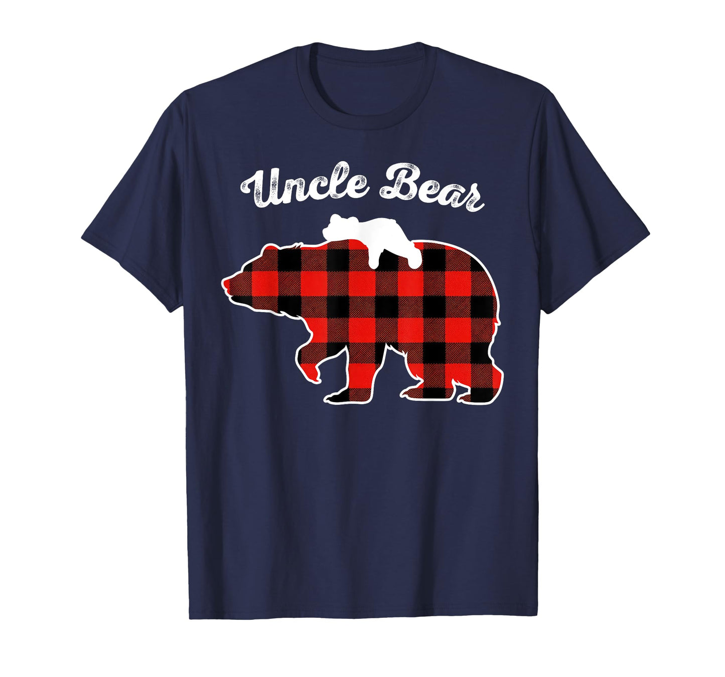Uncle Bear Flannel Red Plaid Pajama Family Matching XMAS T-Shirt