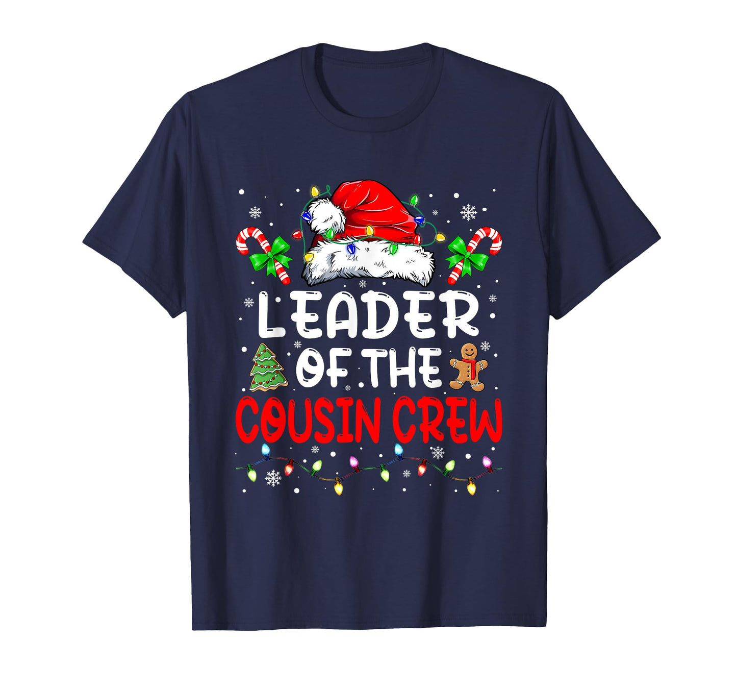 Leader of the Cousin Crew Pajamas Family Matching Xmas T-Shirt