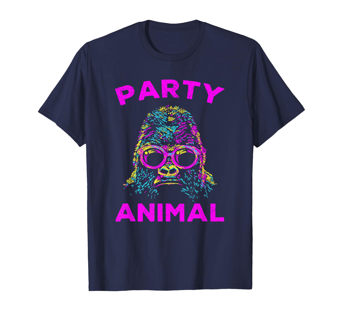 Cute Gorilla Party Animal Lover Colorful Monkey T-Shirt