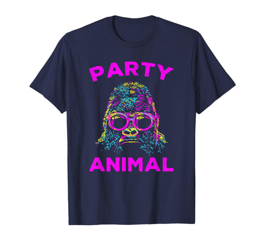 Cute Gorilla Party Animal Lover Colorful Monkey T-Shirt