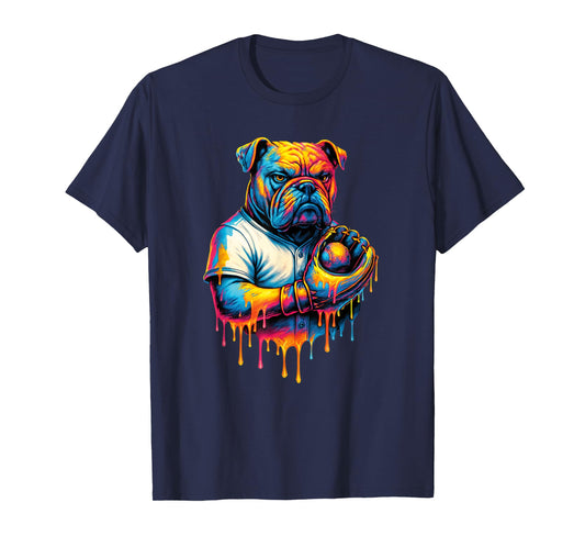 Baseball Drip Boys Girl Cool Ice Cream Drip Bulldog Baseball T-Shirt
