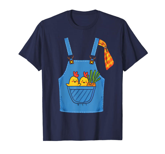 Farmer Costume Halloween Simple Cute Farm Women Men Kids T-Shirt