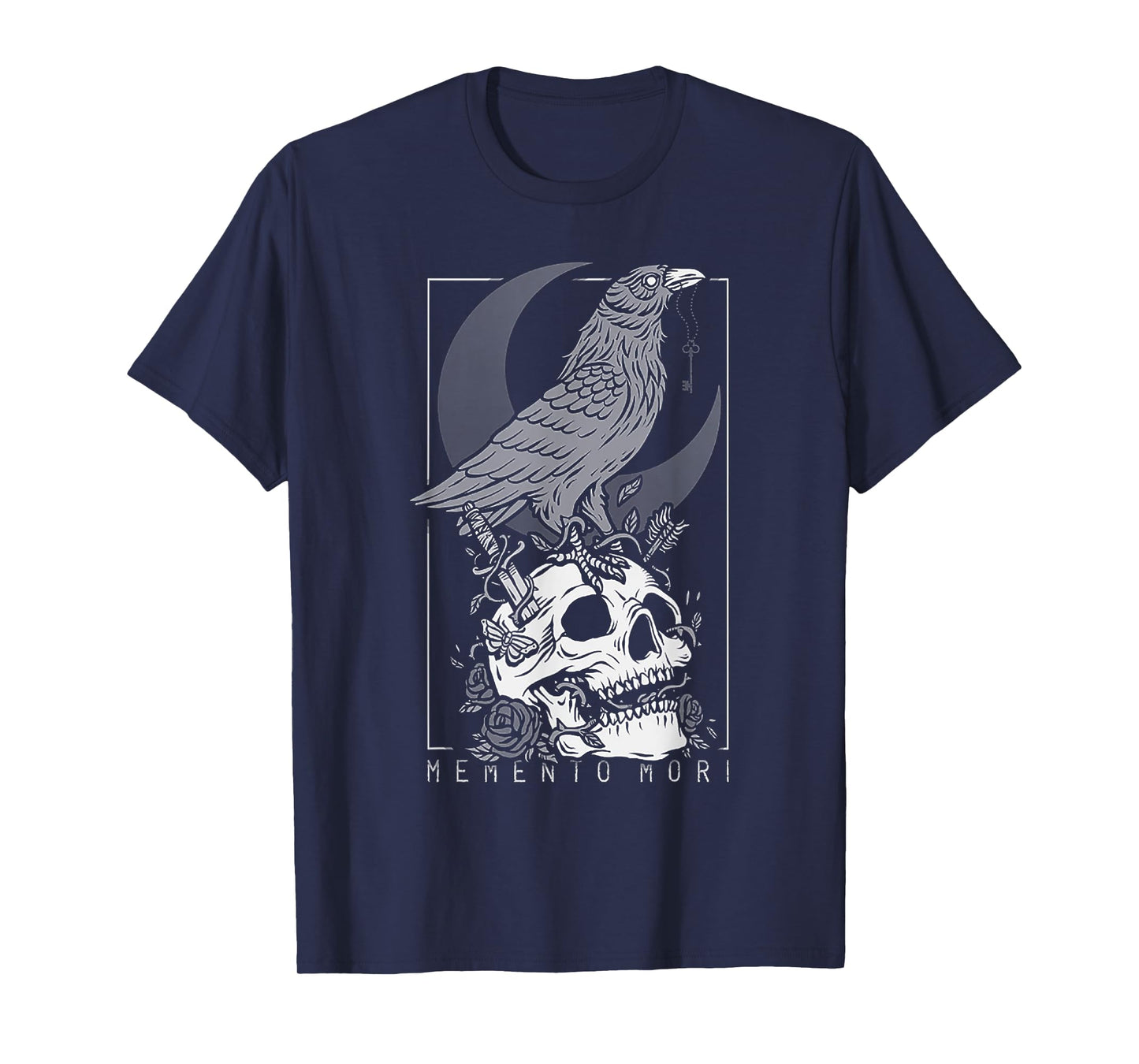 Memento Mori Crow Skull Moon T-Shirt