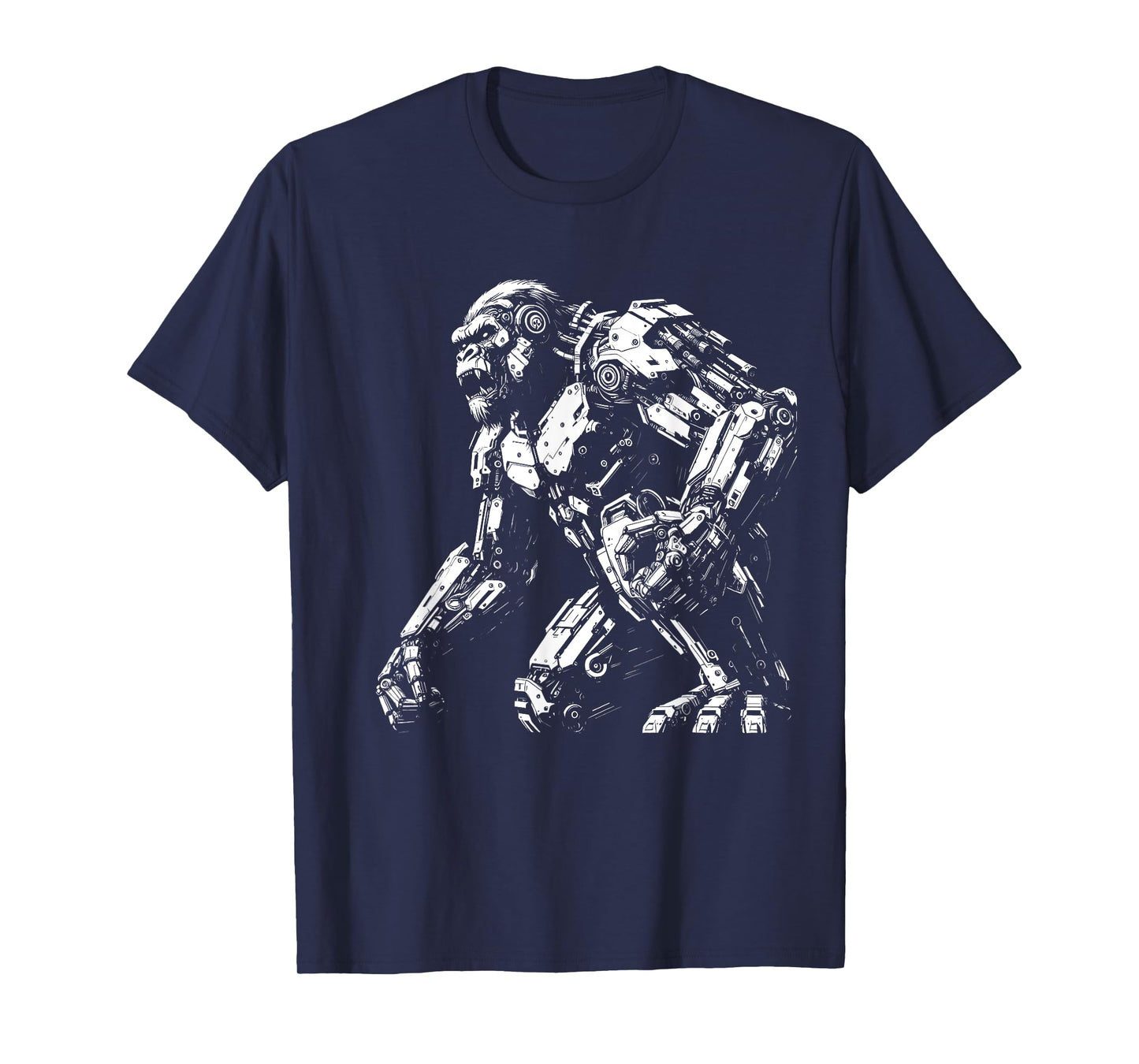 Mechanical Gorilla Monkey Sci-Fi Robot Cyberpunk Attacking T-Shirt