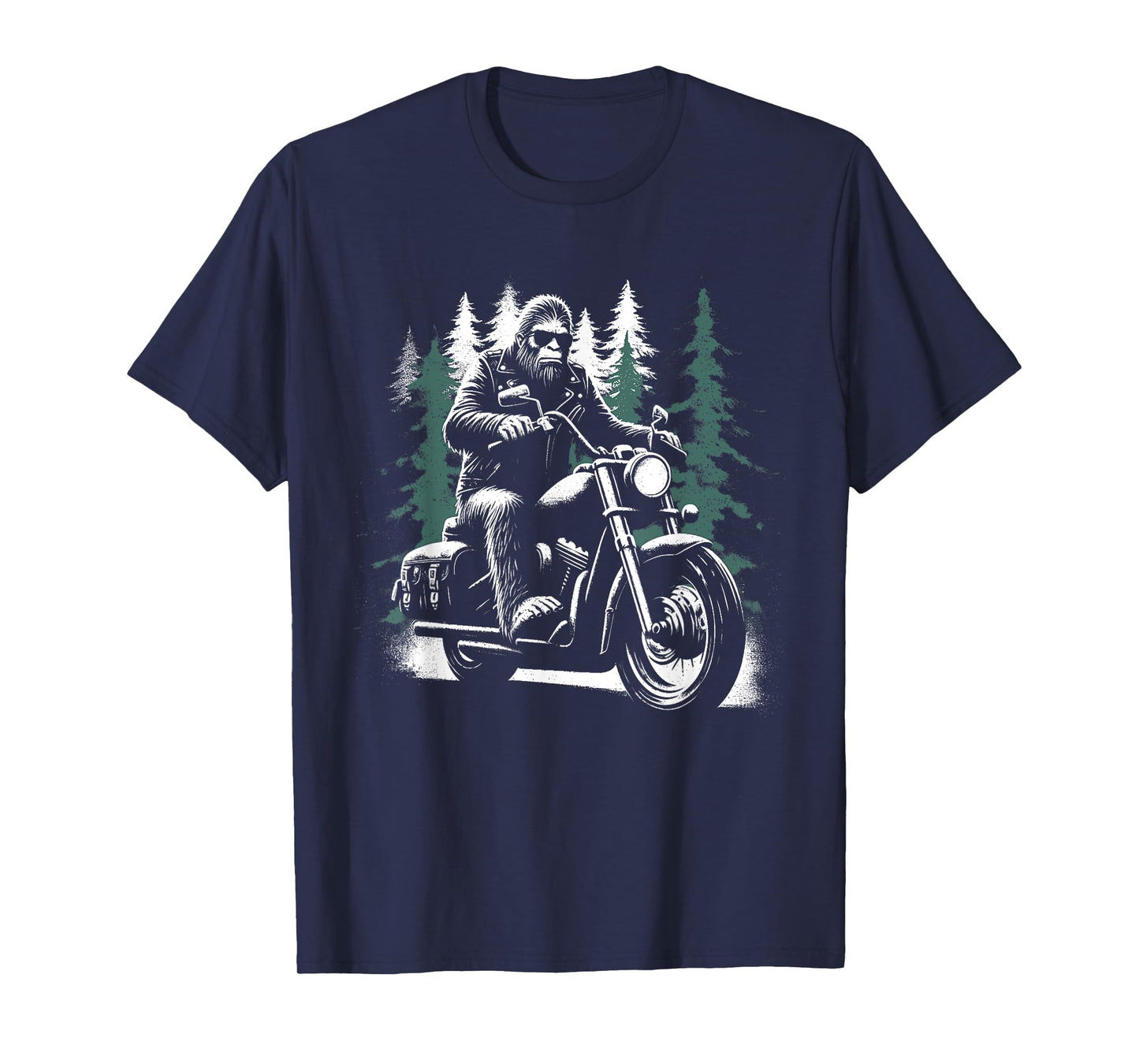 Bigfoot Motorcycle Biker - Funny Bigfoot Sasquatch Lover T-Shirt