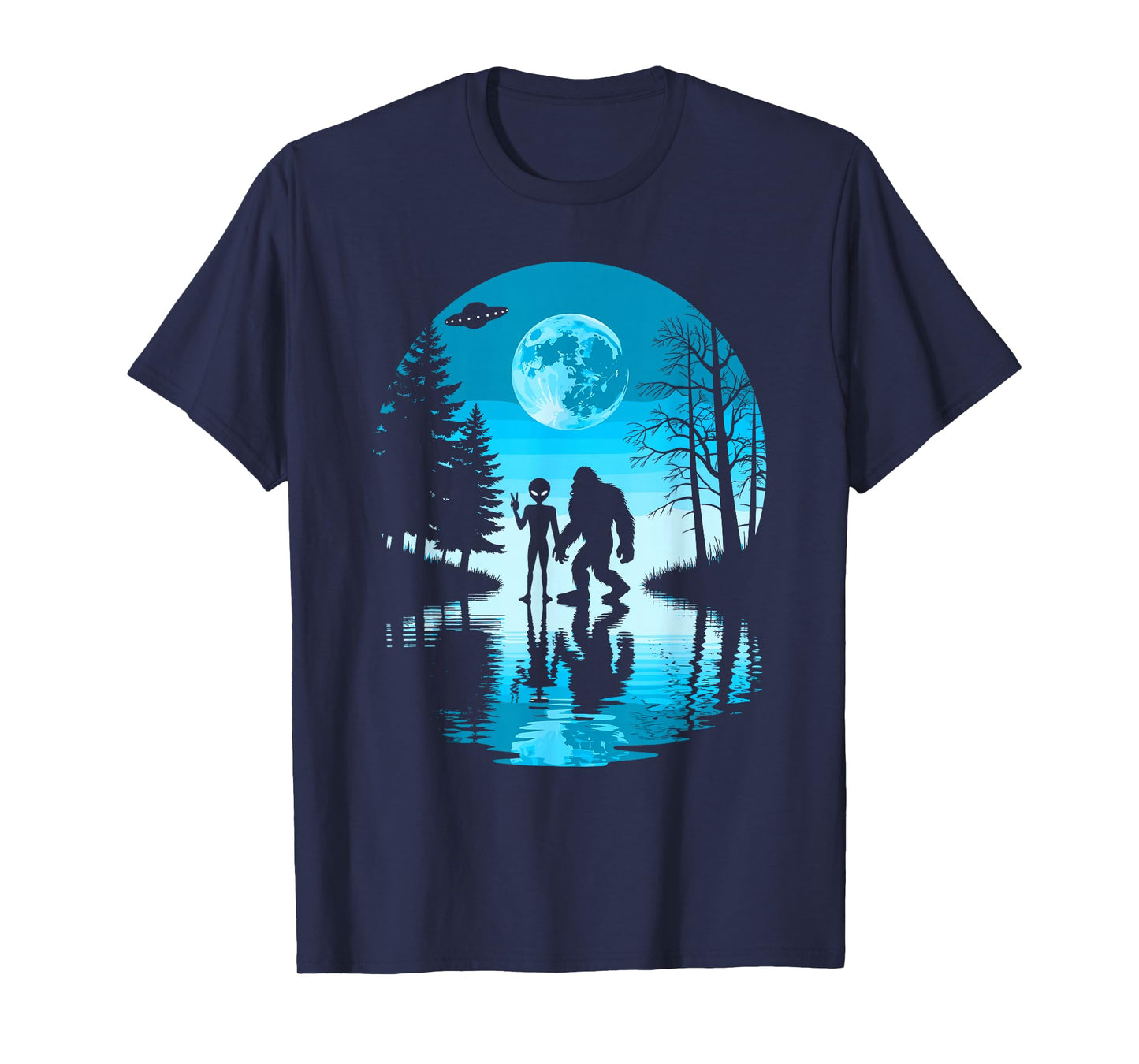 Funny Bigfoot & Alien | UFO & Sasquatch T-Shirt