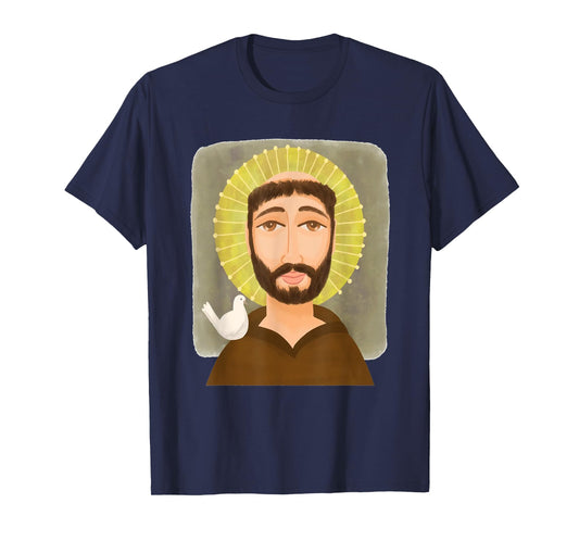 St Francis of Assisi Art Patron Saint of Animals Catholic T-Shirt