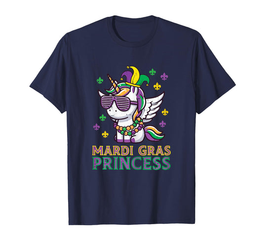 Mardi Gras Princess Unicorn Fat Tuesday Girls Kids Toddler T-Shirt