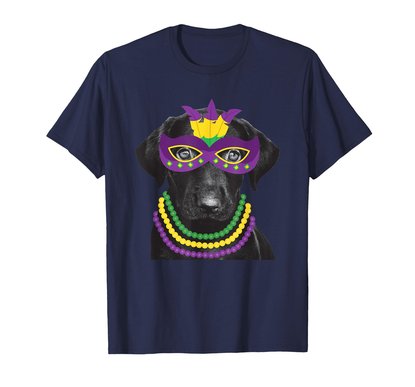 Labrador Retriever Mardi Gras T-Shirt Dog Beads Costume Tee T-Shirt for Men Women Girls Kids