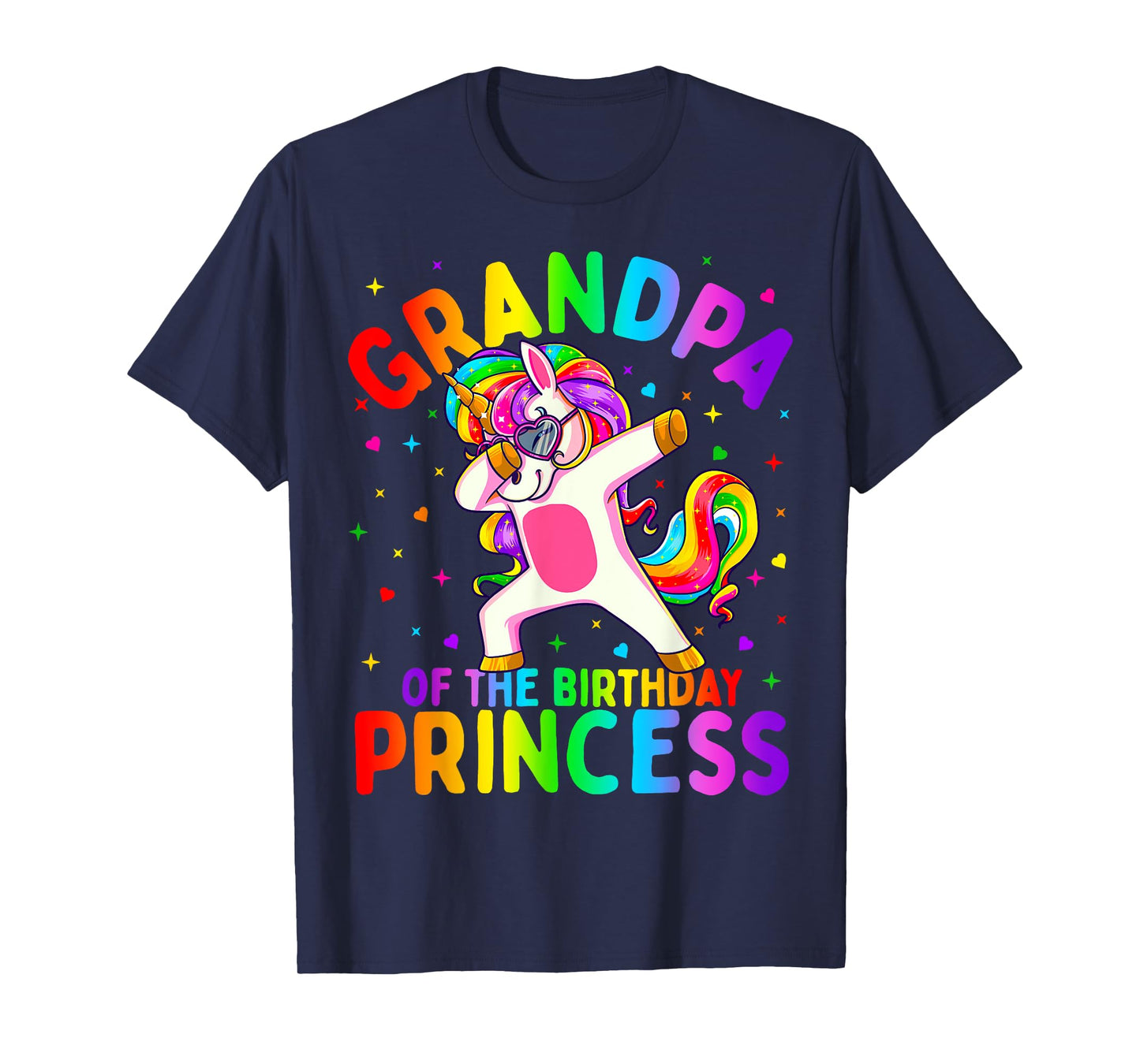 Grandpa of the Birthday Princess Girl Dabbing Unicorn T-Shirt