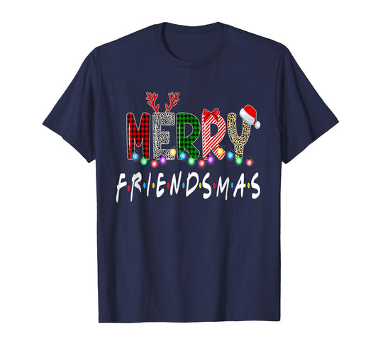 Merry Friendsmas Friends Christmas Matching Xmas Gifts Black T-Shirt