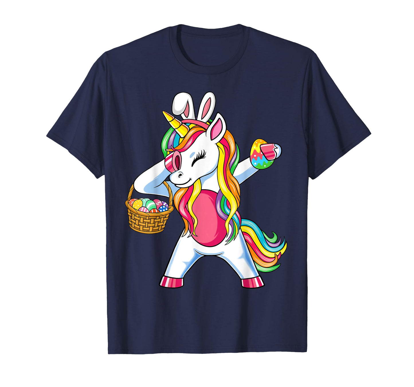 Easter Unicorn Shirt With Eggs Happy Easter Boys Girls Kids T-Shirt