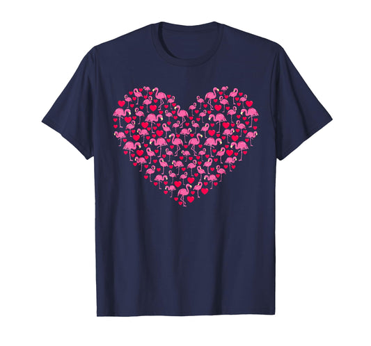 Heart Shape Flamingo Valentine's Day Flamingo Lover Couples T-Shirt