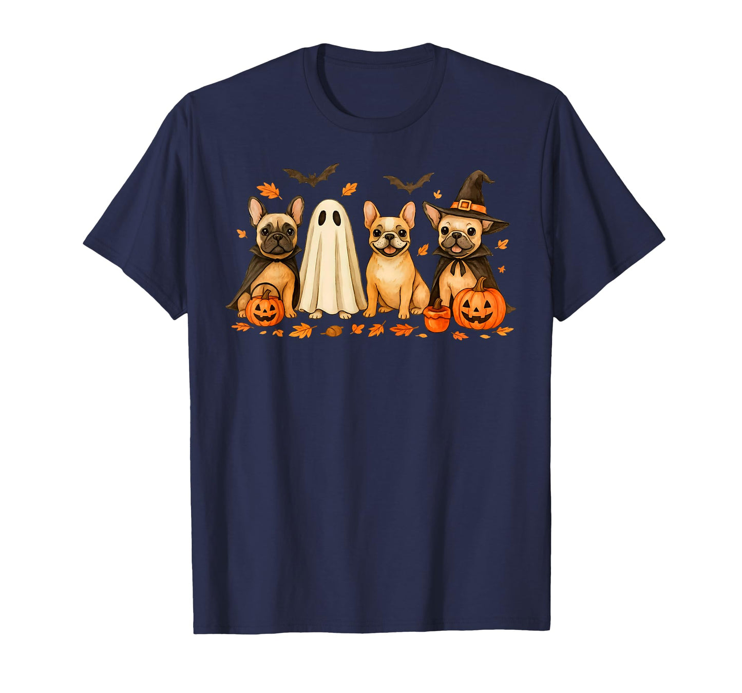 Cute French Bulldog Halloween Costume Frenchie Dog Ghost T-Shirt